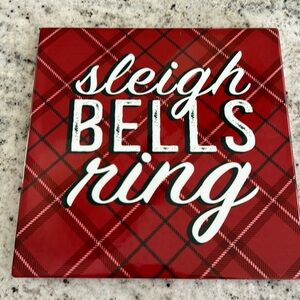 🔥3 for $10🔥 Red Shed “sleigh bells ring” Ceramic Christmas Trivet Tractor Supply